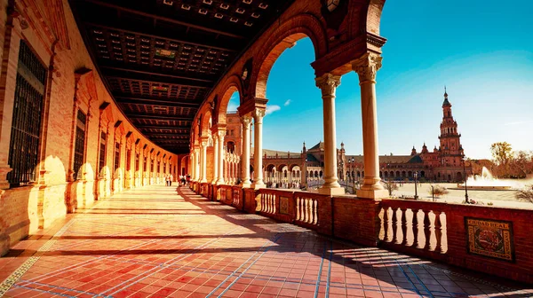 Sevilla España Febrero 2020 Plaza España Plaza España Vista Arquitectura — Foto de Stock