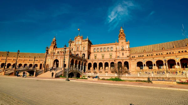 Sevilla Španělsko Února 2020 Plaza Espana Španělsko Square Architecture Side — Stock fotografie