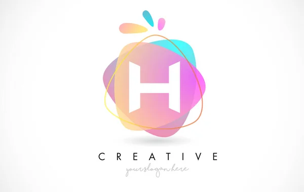 Carta Logo Design Com Vibrante Colorido Respingo Formas Arredondadas Rosa — Vetor de Stock