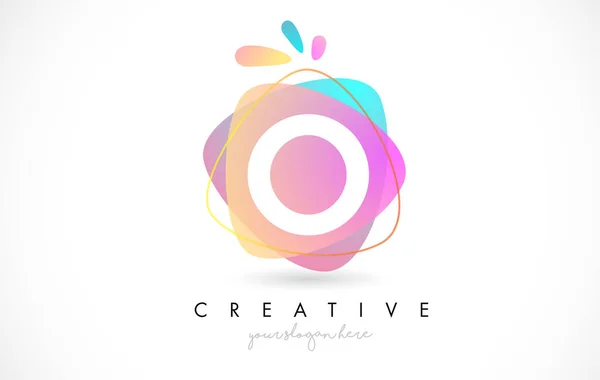 Letter Logo Design Vibrant Colorful Splash 모양의 디자인 핑크와 오렌지 — 스톡 벡터
