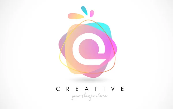 Letter Logo Design Vibrant Colorful Splash 핑크와 오렌지 디자인 Letter — 스톡 벡터