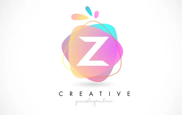 Carta Logo Design Com Vibrante Colorido Respingo Formas Arredondadas Rosa —  Vetores de Stock