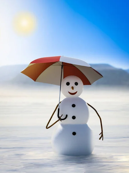 activist snowman protest against global warming