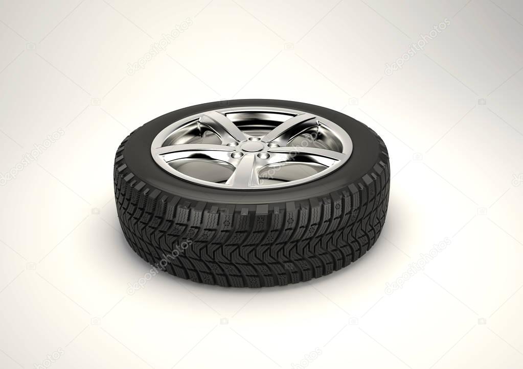 3d render of car wheel