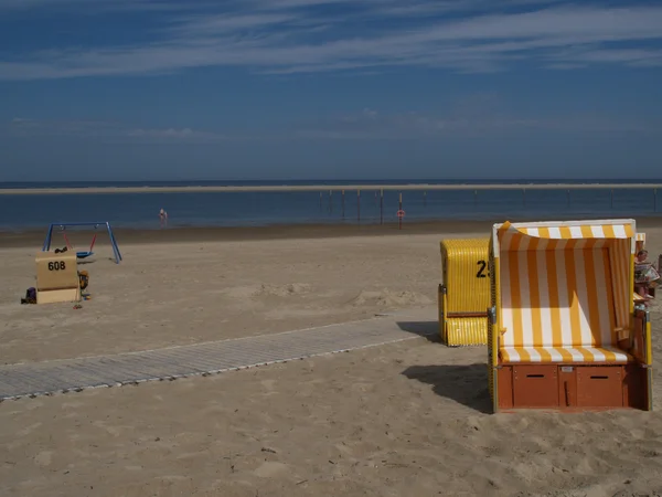 Pláž na ostrově langeoog — Stock fotografie