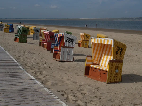 Pláž na ostrově langeoog — Stock fotografie