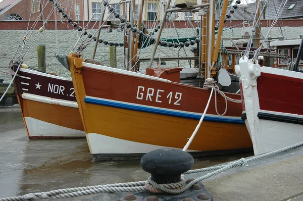 Vintertid Hamnen Greetsiel — Stockfoto