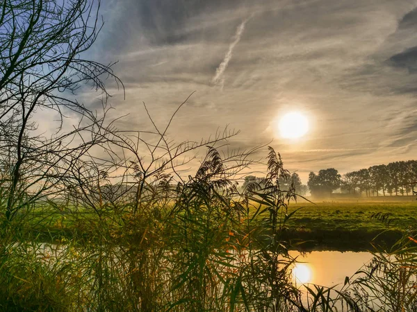 Podzim Řeky Německé Muensterland — Stock fotografie