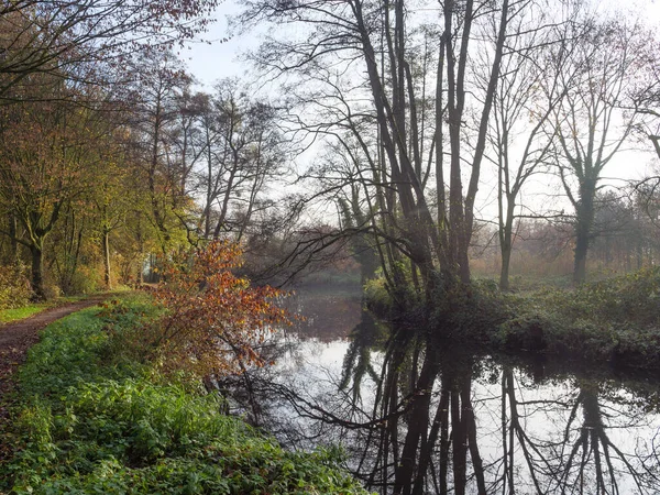 Otoño Río Muensterland Alemán — Foto de Stock