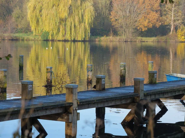 Autumn River German Muensterland — Stock Photo, Image
