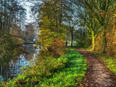 Bir Alman nehrinde sonbahar zamanı