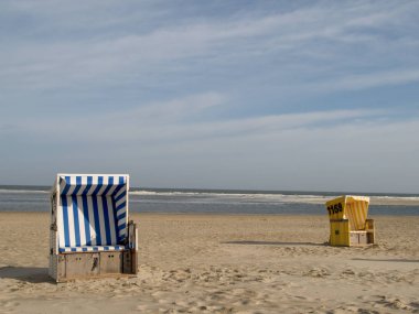 Alman kuzey denizindeki Langeoog plajı.