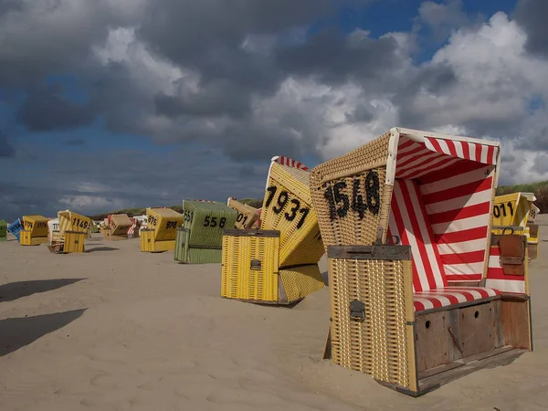 Spiaggia Langeoog Nel Mare Del Nord Tedesco — Foto Stock