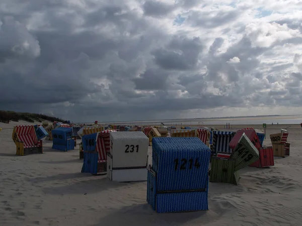 Παραλία Του Langeoog Στη Γερμανική Βόρεια Θάλασσα — Φωτογραφία Αρχείου