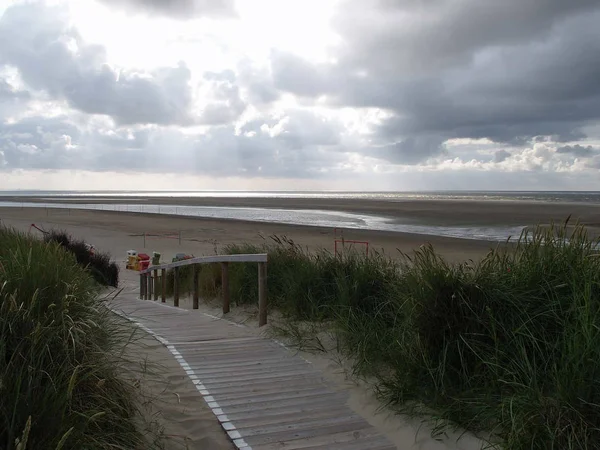 Plaża Langeoog Niemieckim Północnym Morzu — Zdjęcie stockowe