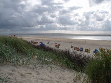 Alman kuzey denizindeki Langeoog plajı.