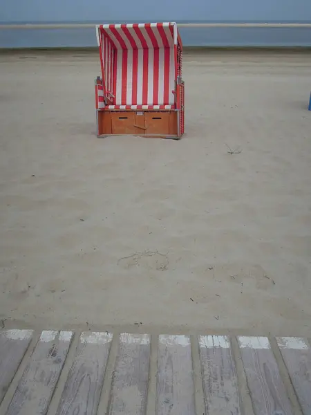 Пляж Langeoog Немецком Северном Море — стоковое фото