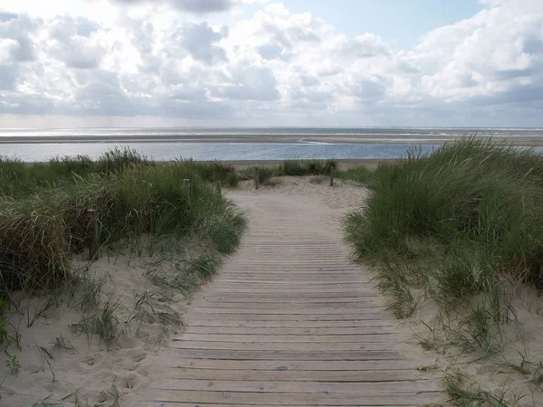 Plage Langeoog Dans Mer Nord Allemande — Photo