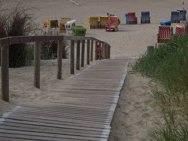 Plage Langeoog Dans Mer Nord Allemande — Photo