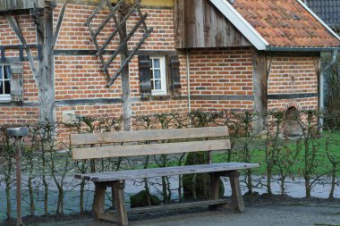 Alman muensterland 'inde koyun ve eski evler