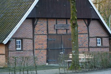 Alman muensterland 'inde koyun ve eski evler