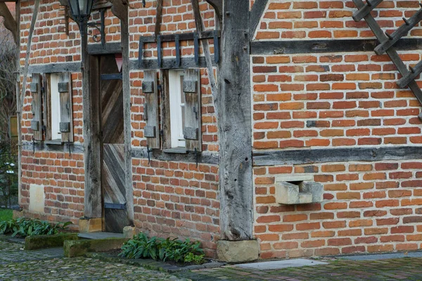 Sheep Old Houses German Muensterland — Stock Photo, Image