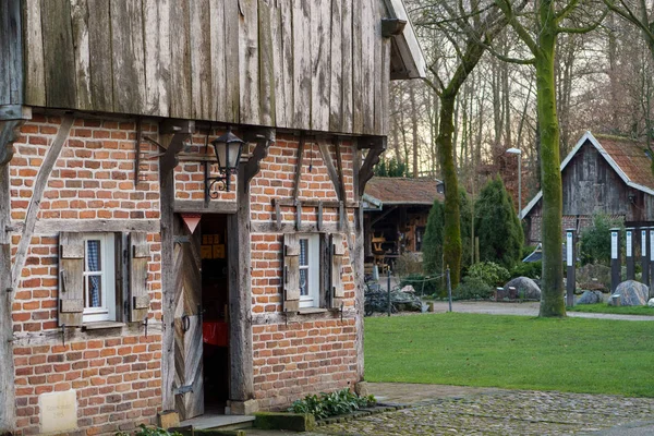 Moutons Vieilles Maisons Dans Muensterland Allemand — Photo