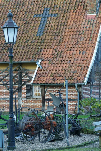 sheep and old houses in the german muensterland