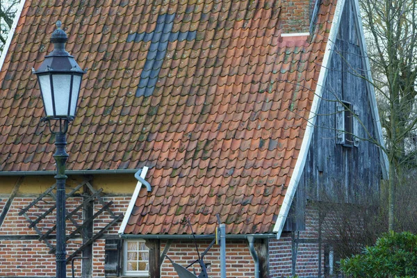 Får Och Gamla Hus Det Tyska Muensterland — Stockfoto