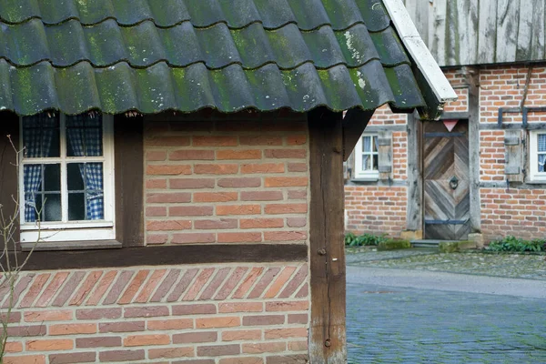 Moutons Vieilles Maisons Dans Muensterland Allemand — Photo