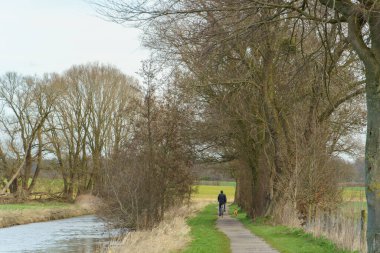 Alman Muensterland 'inde bahar vakti güneşli bir gün.,