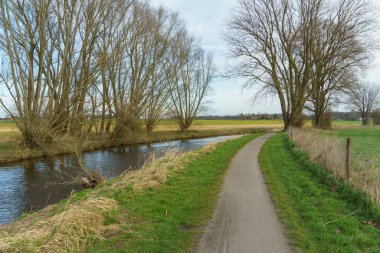 Alman Muensterland 'inde bahar vakti güneşli bir gün.,