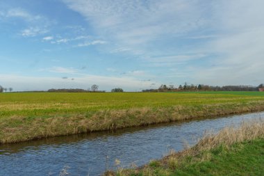 Alman Muensterland 'inde bahar vakti güneşli bir gün.,