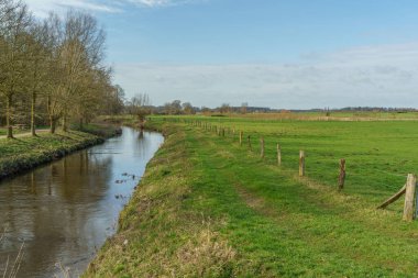 Alman Muensterland 'inde bahar vakti güneşli bir gün.,