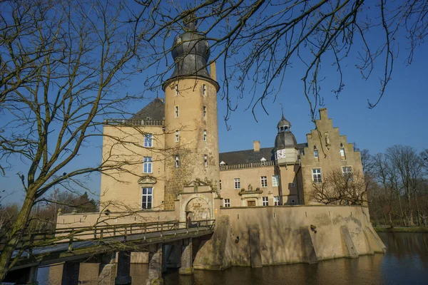 Schlösser Und Bäume Zur Frühlingszeit Münsterland — Stockfoto