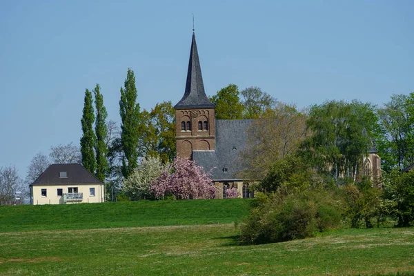 Almanya Wesel Şehrinin Yakınlarındaki Ren Nehri — Stok fotoğraf