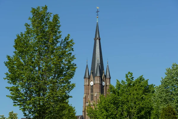 Alman Muensterland Indeki Küçük Weseke Köyü — Stok fotoğraf