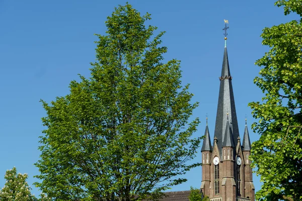 Mała Wioska Weseke Niemieckiej Muensterland — Zdjęcie stockowe