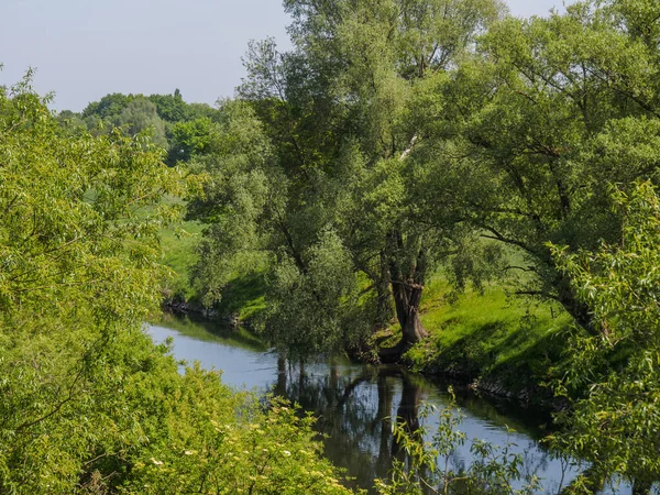 Mała Rzeka Lippe Niemczech — Zdjęcie stockowe
