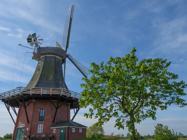 Pequeño Pueblo Greetsiel Costa Alemana Del Mar Del Norte —  Fotos de Stock