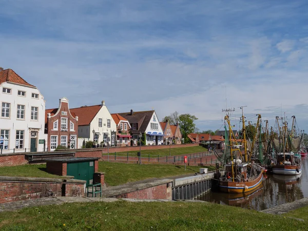 Pequeño Pueblo Greetsiel Costa Alemana Del Mar Del Norte — Foto de Stock