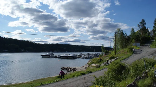 Oslo è una capitale della Norvegia, bella città con parchi — Foto Stock