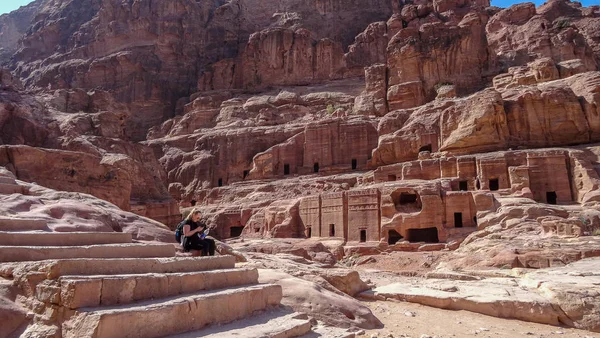 Petra is een oude stad in Jordanië — Stockfoto