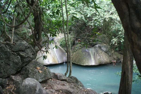 Cascata Eravan in Thailandia, Sudest asiatico — Foto Stock