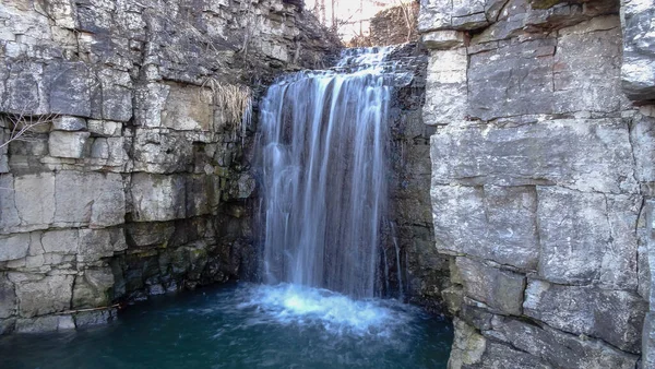 Cascadas Ciudad Canadiense Hamilton Ontario Increíble Bosque Invierno Primavera Lugares —  Fotos de Stock