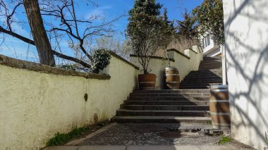 Bratislava 'daki eski merkez. Slovakya mimarisi basit ama çok güzeldir. Slovakya 'nın başkentinde harika evler. Saray ve sokaklar.