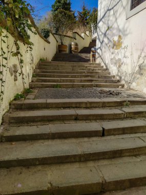 Bratislava 'daki eski merkez. Slovakya mimarisi basit ama çok güzeldir. Slovakya 'nın başkentinde harika evler. Saray ve sokaklar.