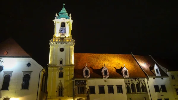 Antigo Centro Bratislava Arquitetura Eslovaca Simples Mas Muito Bonita Casas — Fotografia de Stock