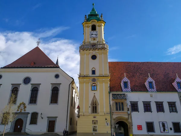 Antigo Centro Bratislava Arquitetura Eslovaca Simples Mas Muito Bonita Casas — Fotografia de Stock