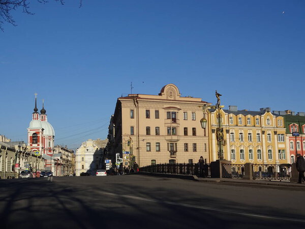 Stunning architecture of St. Petersburg. Former Leningrad on a sunny day. Wonderful streets and famous buildings